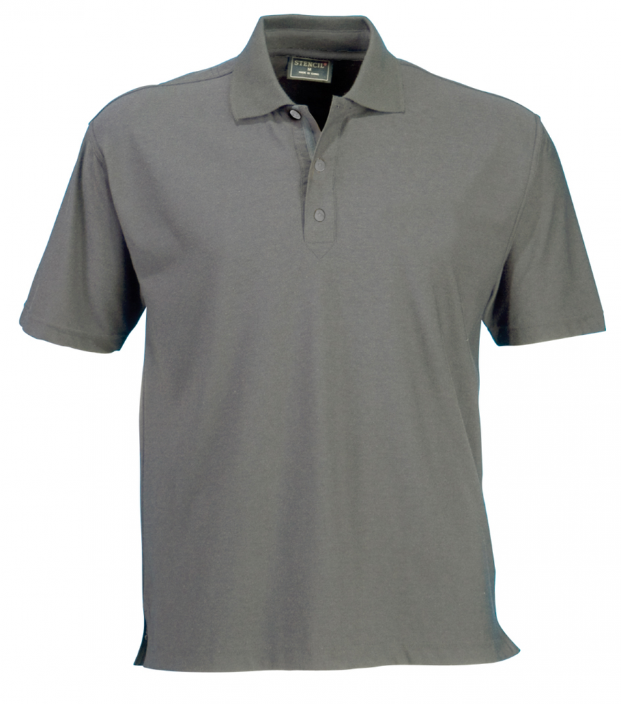 STENCIL - MENS SOLAR-LITE POLO S/S (CHARCOAL, S)