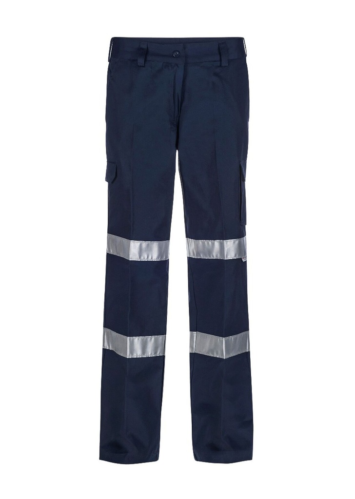 WORKCRAFT - [WPL075] LADIES REFLECTIVE MID WEIGHT CARGO COTTON DRILL TROUSER