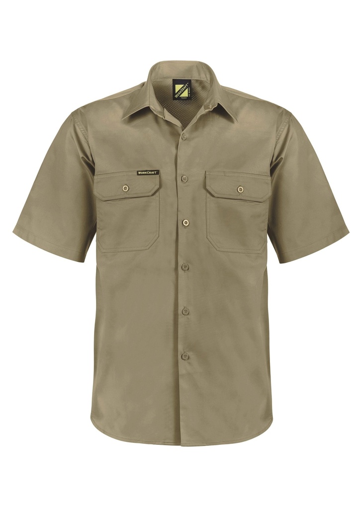 WORKCRAFT - [WS4012] LIGHTWEIGHT SHORT SLEEVE VENTED COTTON DRILL SHIRT