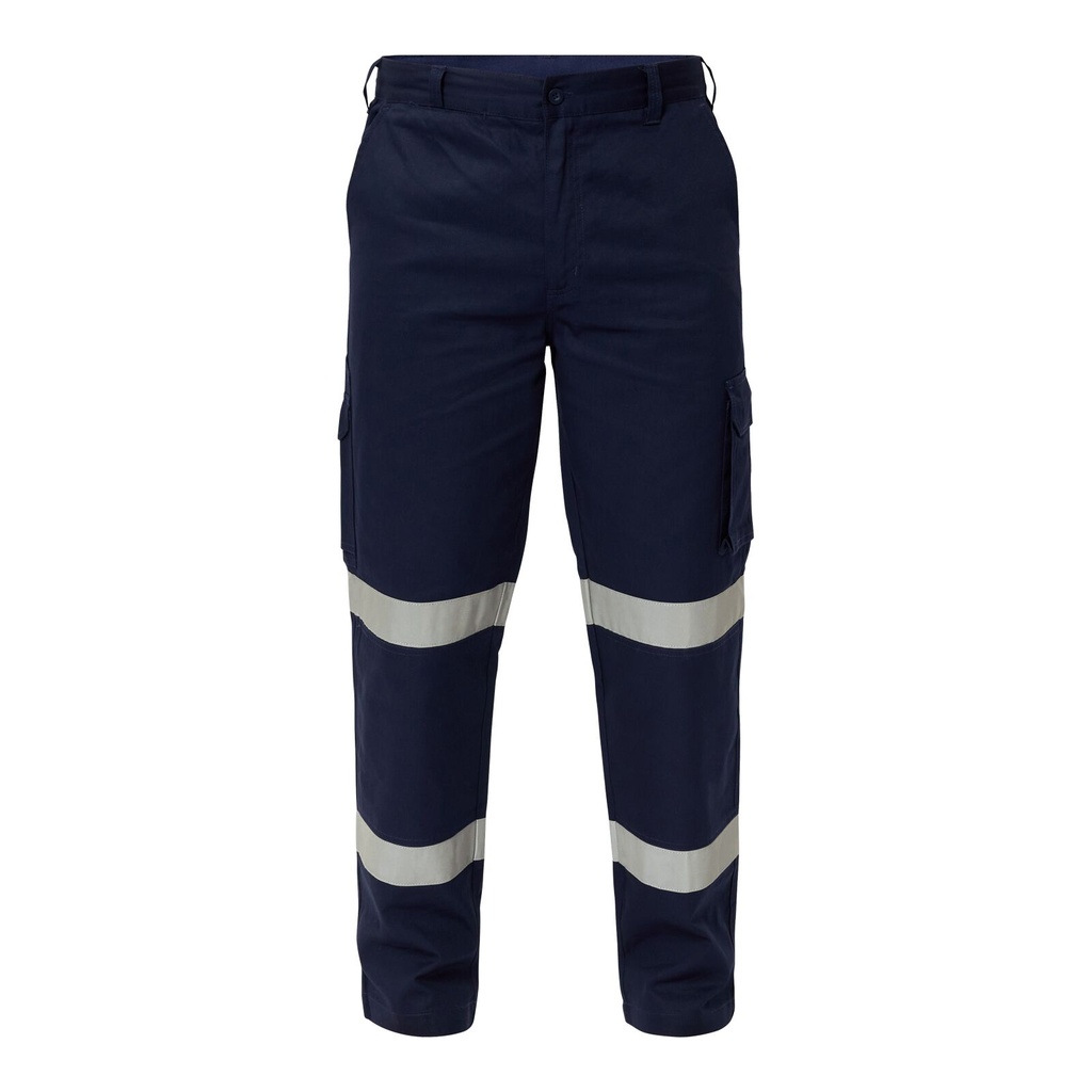 [WP4015_NAV_67R] WORKCRAFT - [WP4015] REFLECTIVE MID-WIGHT CARGO COTTON DRILL TROUSER (67R)